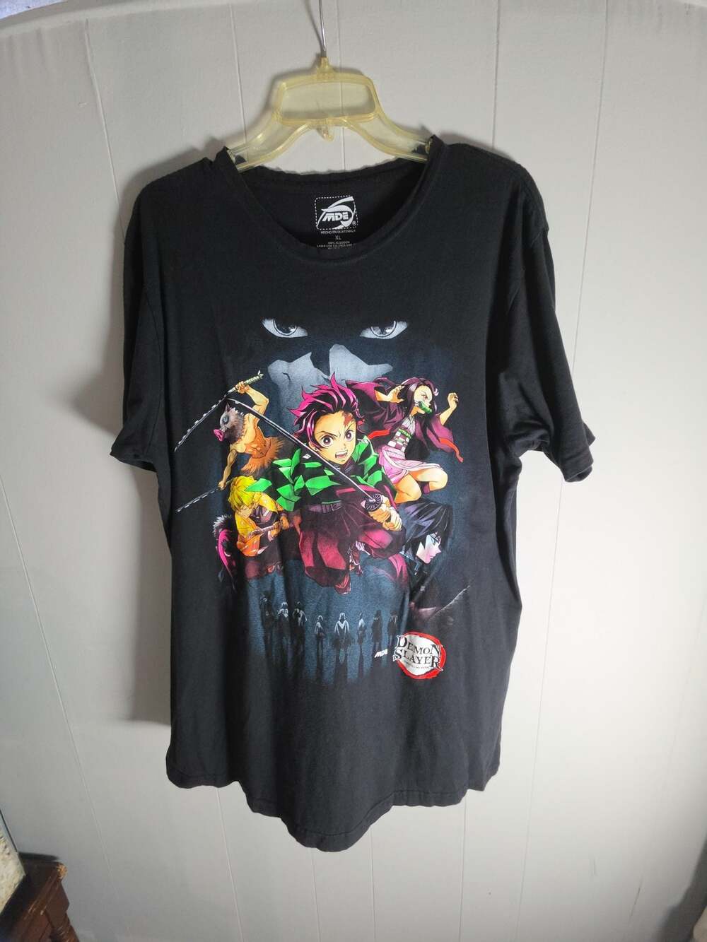 Demon Slayer Anime Graphic T-Shirt Men's Black Short Sleeve XL